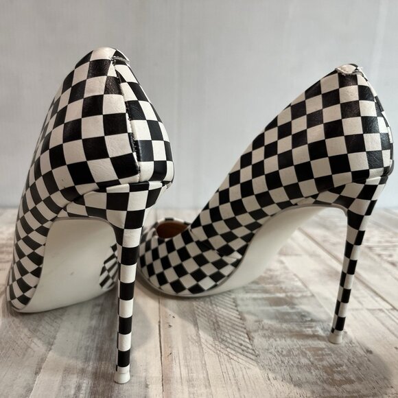 Steve Madden Vala Checkerboard Black White Stiletto Heels Size 10 M ~ NWOB - Picture 9 of 11